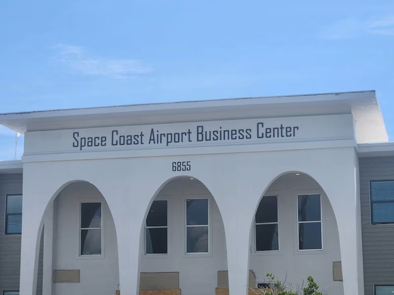 Space Coast Airport Business Center commercial exterior painting by RPB Painting